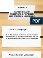 Chapter 4-Varieties and Registers of Spoken and Written Language