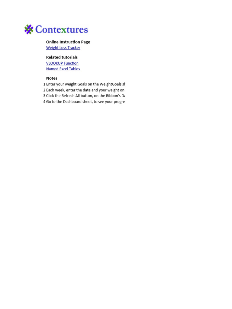 Excel Weight Loss Tracker Guide | PDF | Body Mass Index | Pound (Mass)
