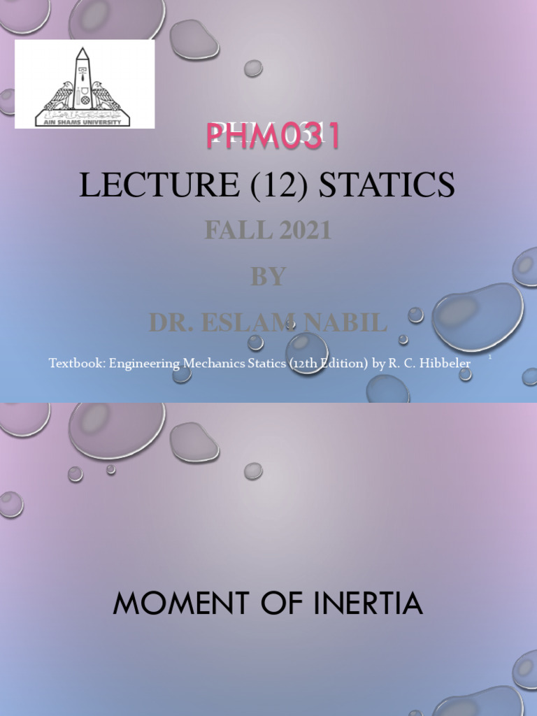 Lecture 12 Statics | PDF