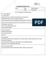 Candidate Detail - Acknowledgement Form