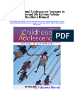 Childhood and Adolescence Voyages in Development 5th Edition Rathus Solutions Manual
