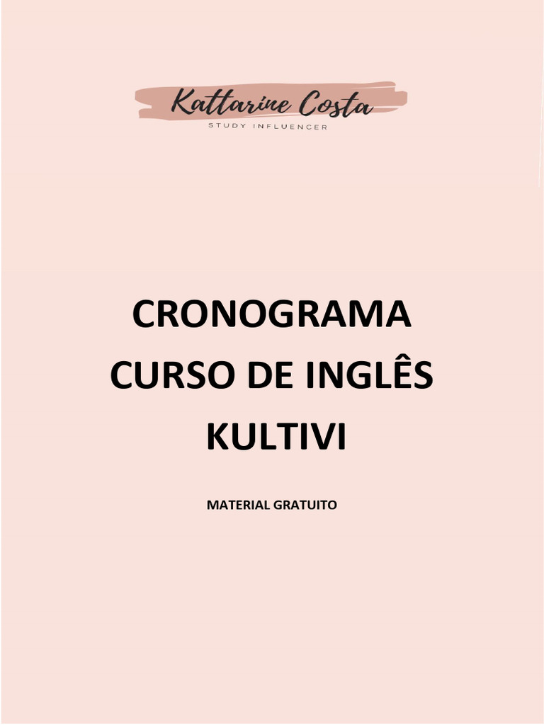 Cronograma do Curso de Inglês Kultivi | PDF | YouTube | Língua inglesa
