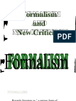 Formalism and New Criticism 1