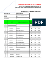 Form Nilai Mahasiswa S1