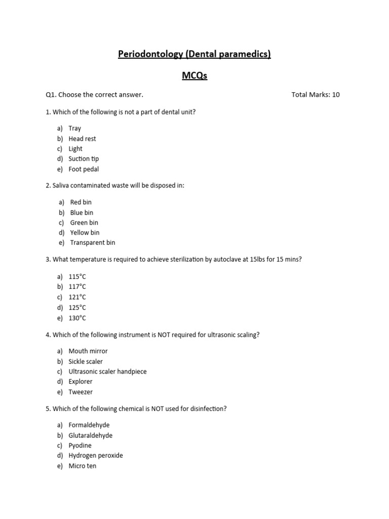 Periodontology TEST PDF
