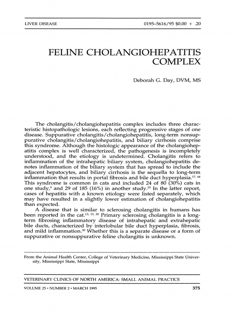 Feline Cholangiohepatitis Complex (Veterinary Clinics of North America