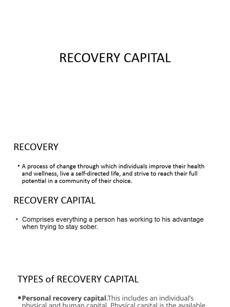 Recovery capital pdf psychological concepts behavioural sciences