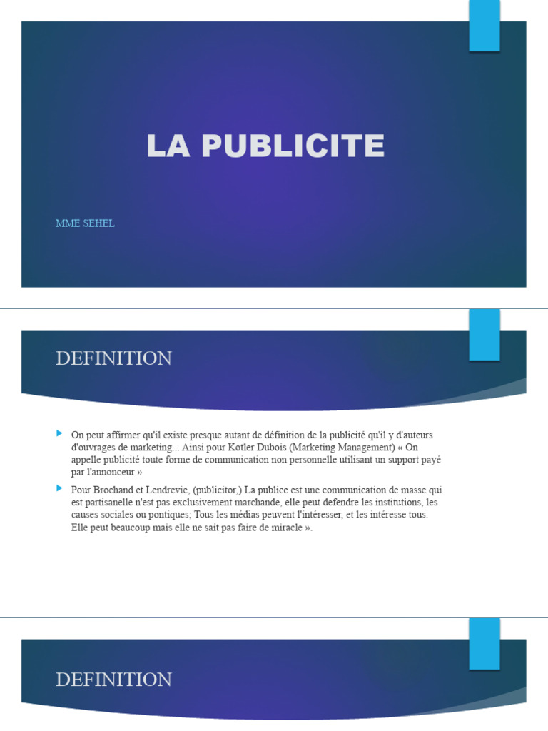 la publicité | PDF | Publicité | Média (Communication)