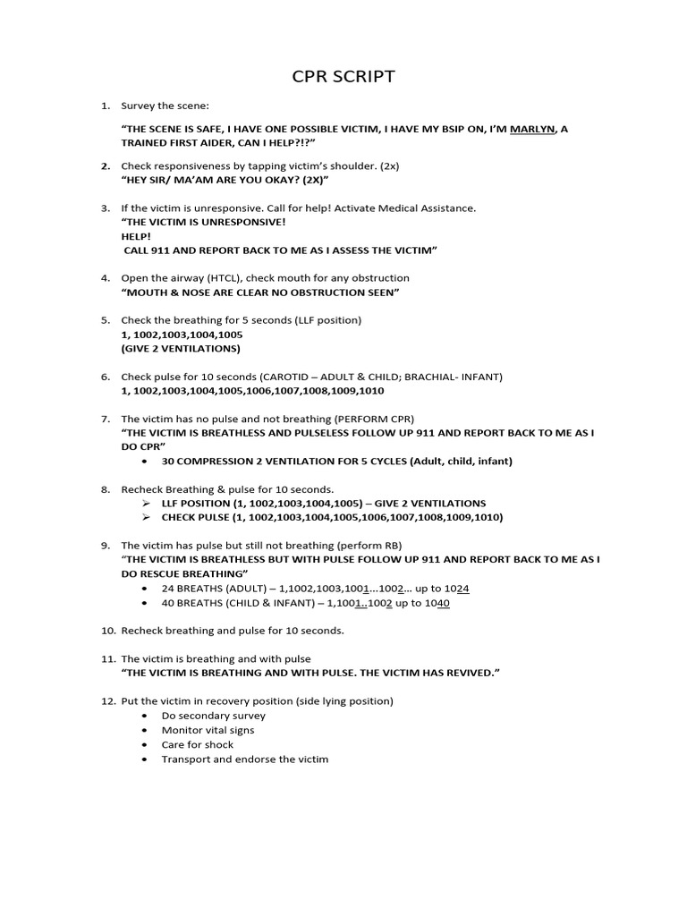 CPR Script | PDF