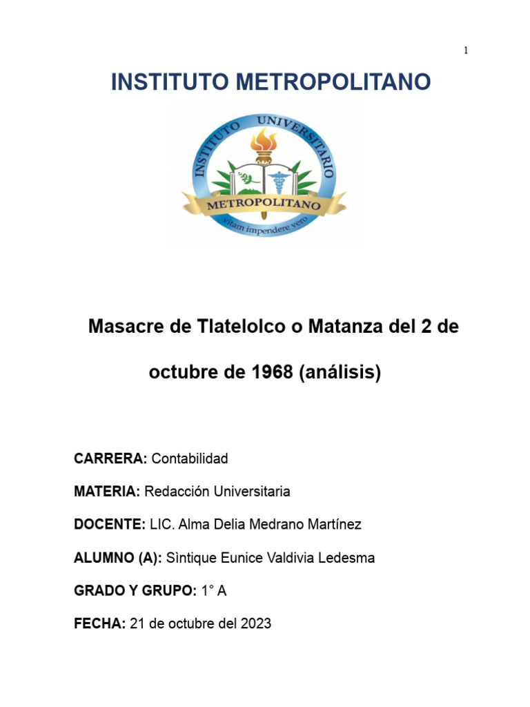 2 De Octubre De 1968 Pdf