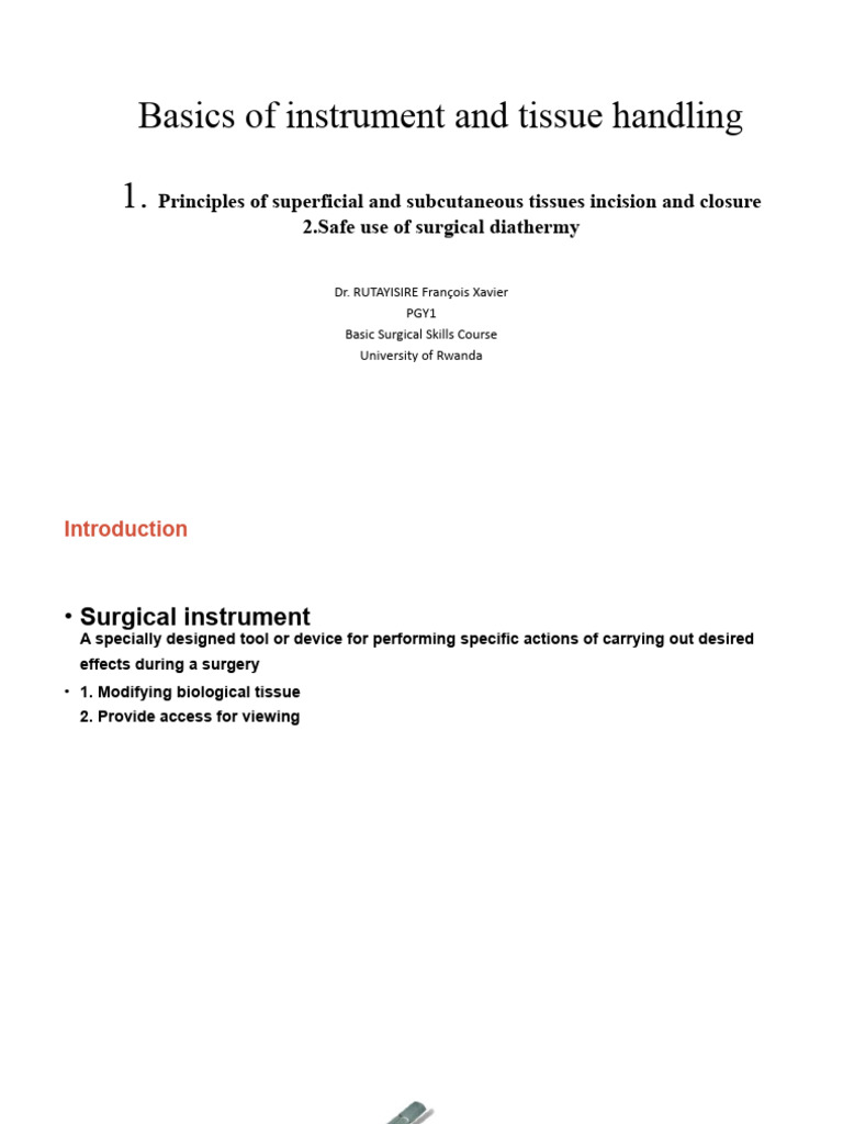 Surgical Instrument and Tissue Handling | PDF | Surgical Suture