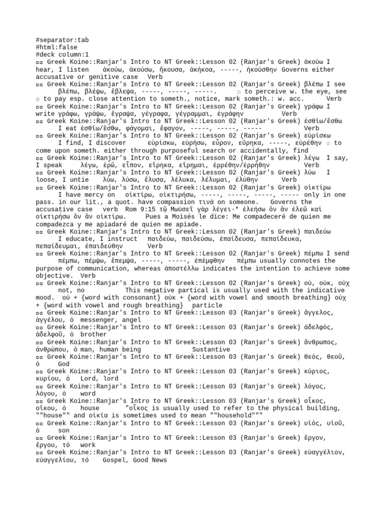List Of Grammatical Categories