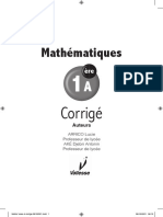 Maths 1ere A Corrigé Vallesse