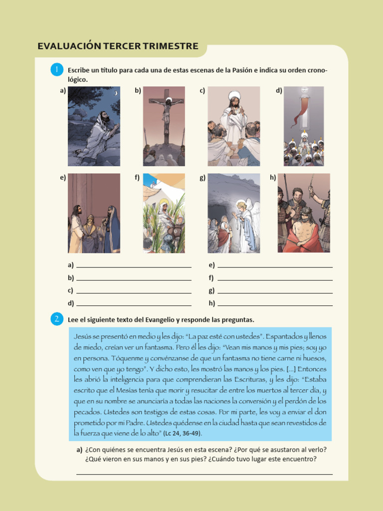 Actividades 1 | PDF | Jesús | Resurrección
