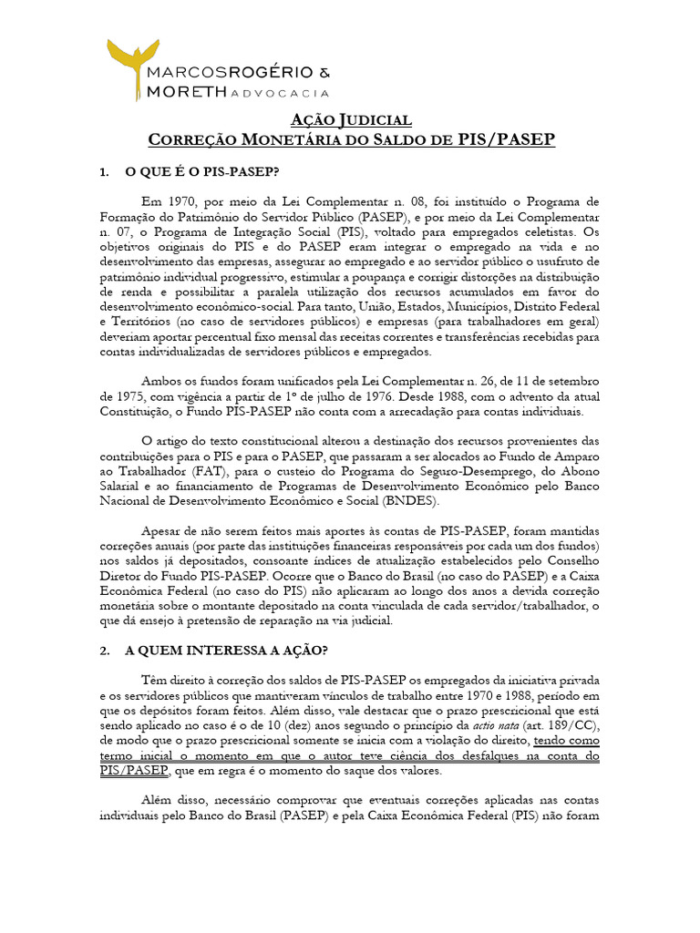 2.0 Informe Ações PIS-PASEP | PDF | Contabilidade | Economia