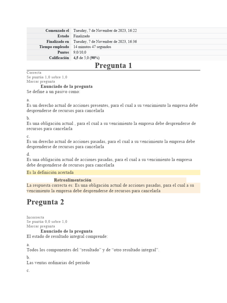 Contabilidad Financiera Avanzada Examen 2 Pdf Contabilidad Estado