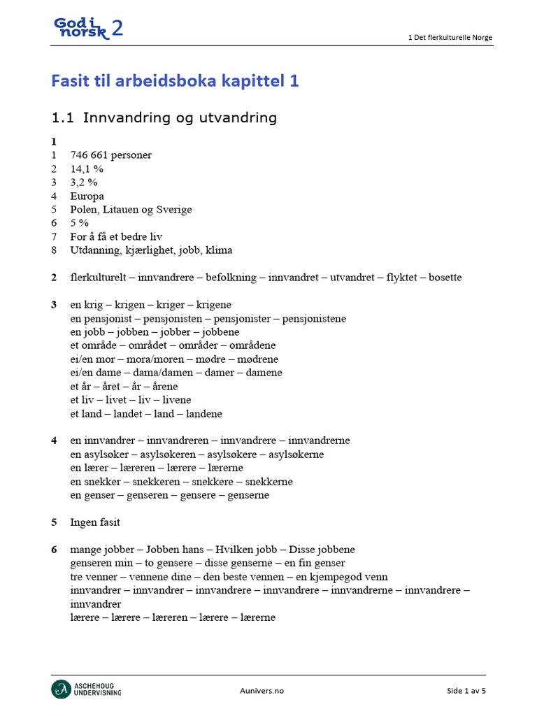 GIN2 AB Fasit BM Samlet | PDF