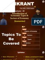 Introduction of Economic Types & Sector of Economy - Class Notes - Vikrant