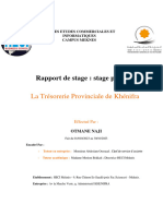 Rapport de Stage: Stage Pratique: La Trésorerie Provinciale de Khénifra