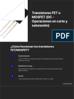 Transistores FET o MOSFET DC Operaciones en Corte y Saturacion