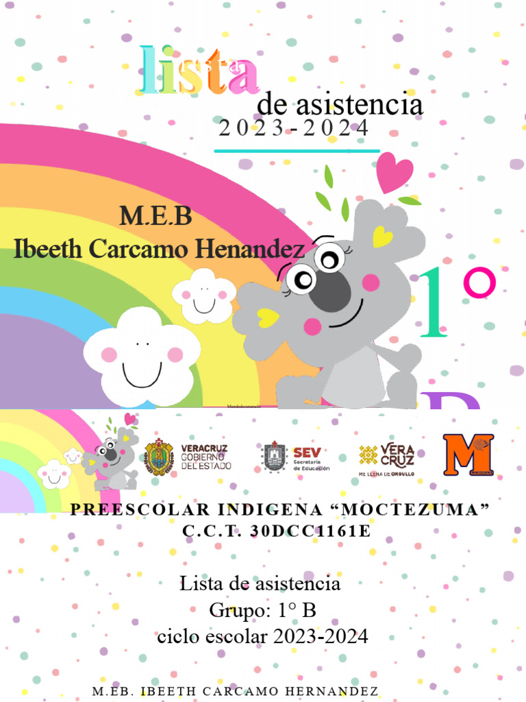 Lista de Asistencia 20232024 1B PDF