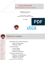 Cours D Électricité. Circuits Électriques en Courant Constant. Mathieu Bardoux. 1 Re Année