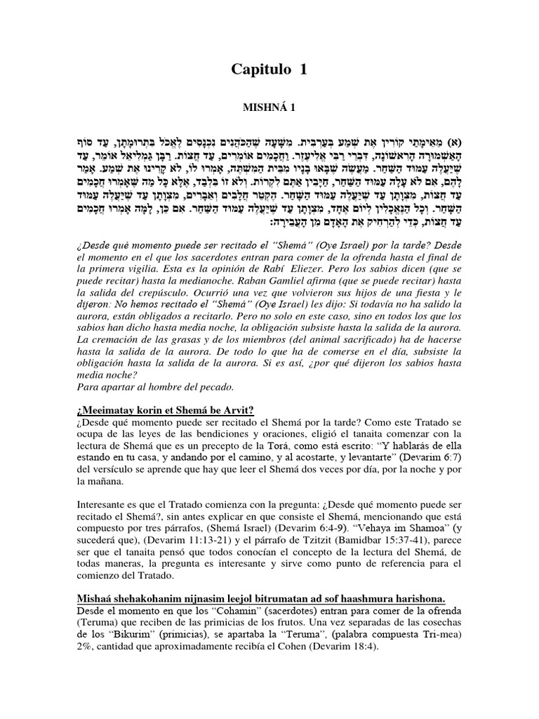 La Mishnah PDF Shema Israel Halakha