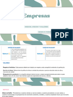 Empresas, MISION, VISION Y VALORES