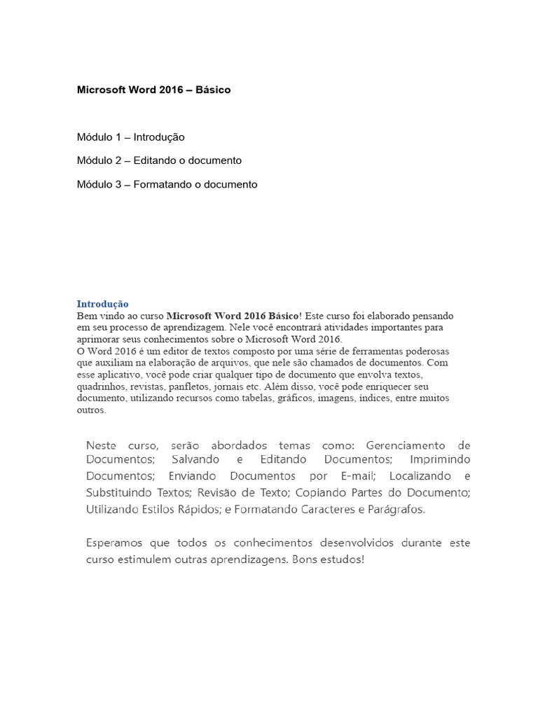 Curso Básico de Word 2016 | PDF