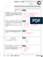 Sınıf Matematik Yazılı Cevapları (1. Dönem 1. Yazılı)