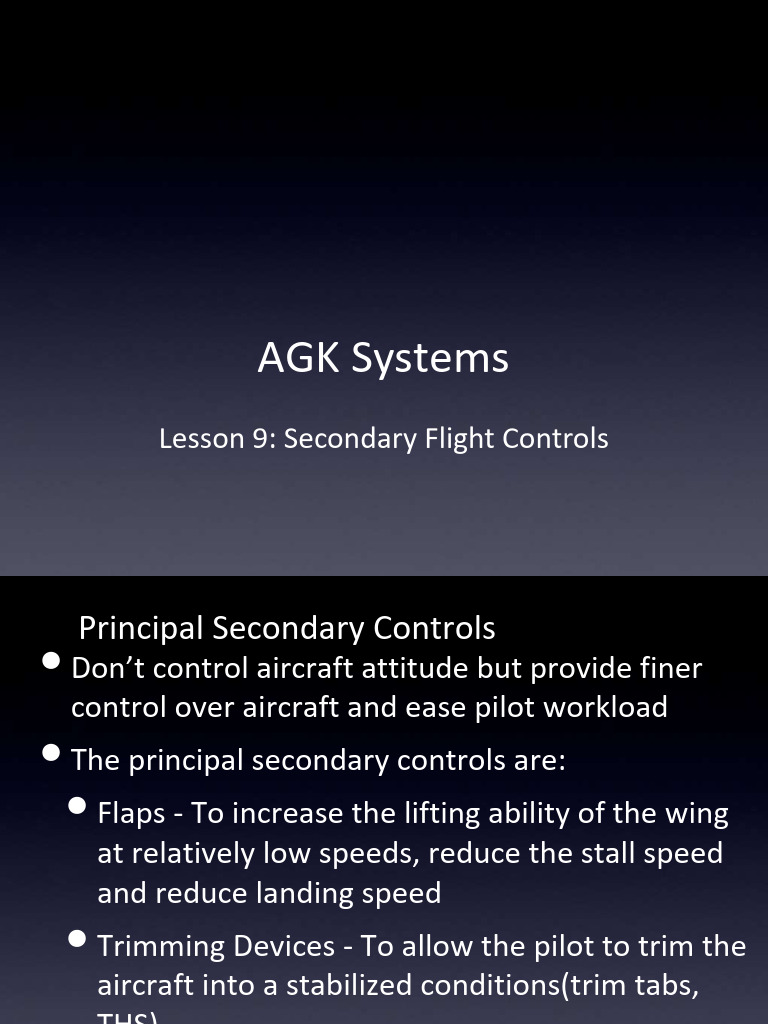 Systems 9 Secondary Flight Controls S12 PDF PDF Flight Control