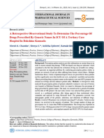 A Retrospective Observational Study To Determine The Percentage of Drugs Prescribed by Generic Names in ICU of A Tertiary Care Hospital in Dakshina Kannada