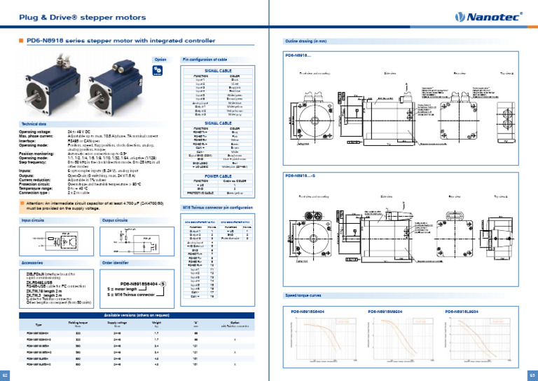 Nanotec Steppermotors 062 PD6 N8918 | PDF | Electrical Connector ...