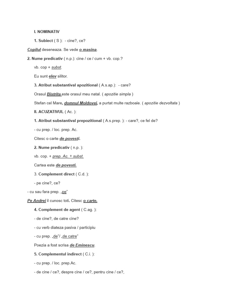 Cazurile Si Functiile Sintactice | PDF