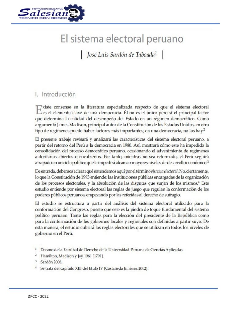 Sistema Electoral Peruano PDF
