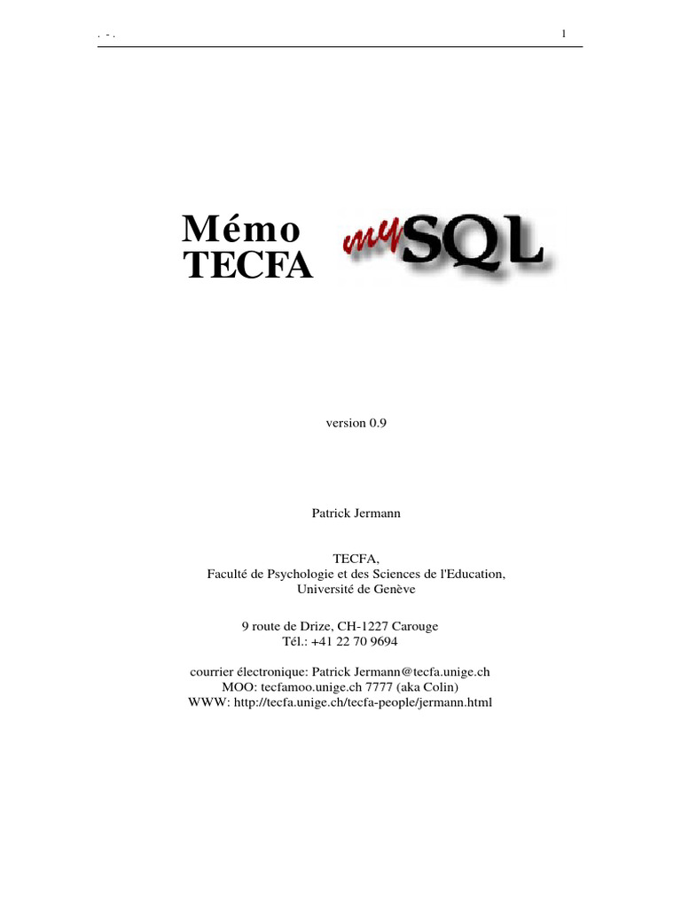 mysql_tutorial | PDF | MySQL | Internet
