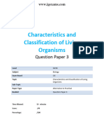 1.3 Characteristics and Classification of Living Organisms CIE IGCSE Biology Practicals QP