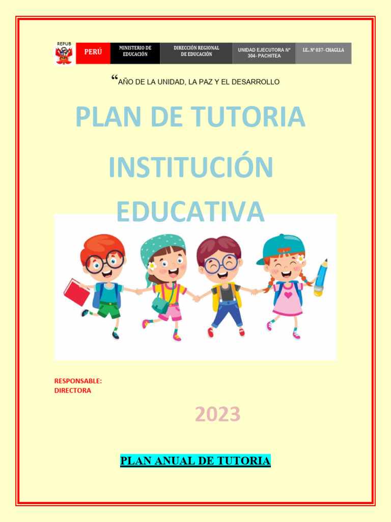 Plan Anual de Tutoría 2023 I.E. N° 037 | PDF | Higiene | Las emociones