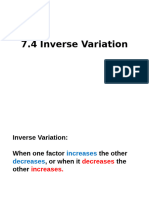 7.4 Inverse Variation
