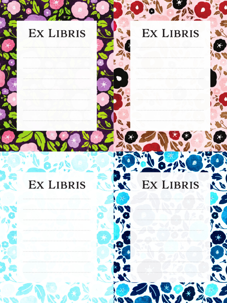 Free Printable Floral Bookplate Templates PDF