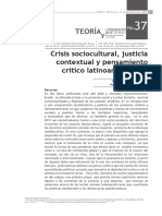 Crisis Sociocultural y Pensamiento Crítico