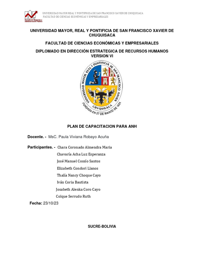 Plan de Capacitación ANH 2023 | PDF | Gestión de recursos humanos ...