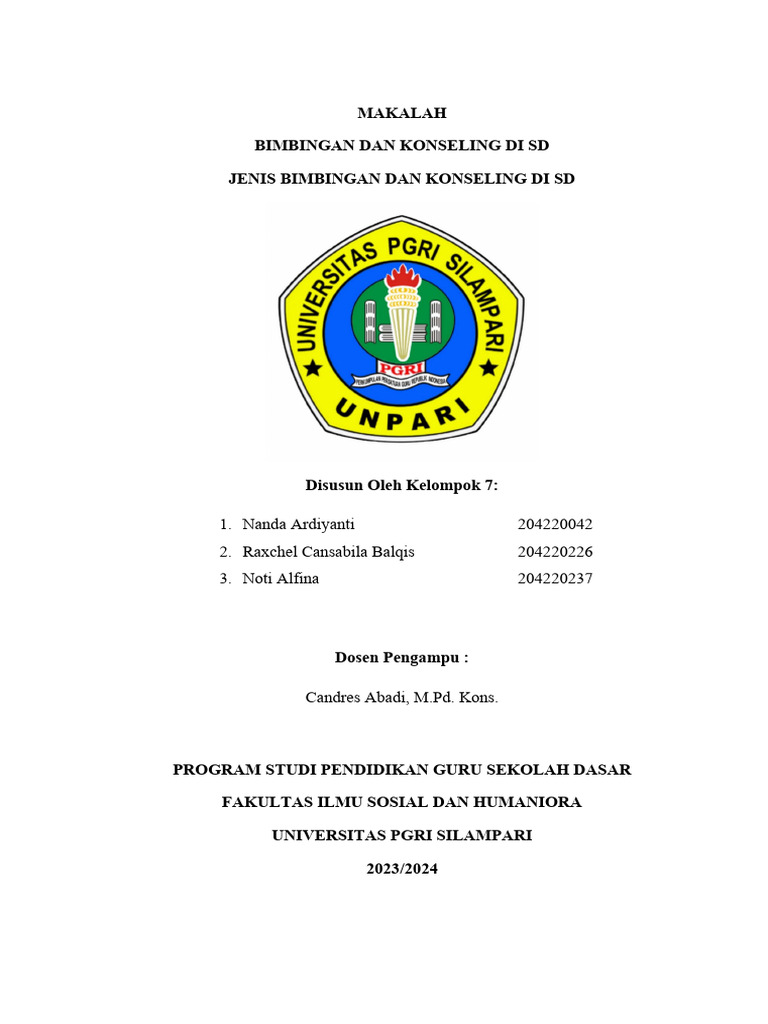 Jenis Layanan Bimbingan di SD | PDF | Pengembangan Diri | Kesehatan ...