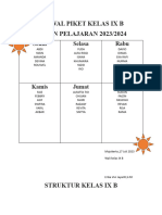 Jadwal Piket Kelas Ix B