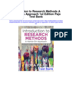Introduction To Research Methods A Hands On Approach 1st Edition Pajo Test Bank