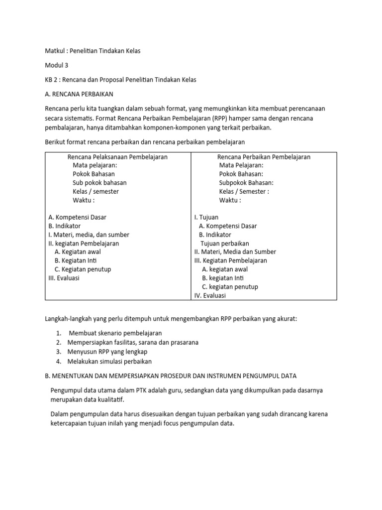 Rencana dan Proposal PTK yang Efektif | PDF | Karier & Perkembangan ...