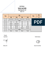 Jadwal Pelajaran Kelas 1 Semester 2 TP 2022 - 2023