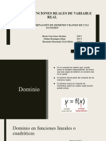 UNIDAD II FUNCIONES Tema 3 Determinación de Dominio y Rango de Una Función