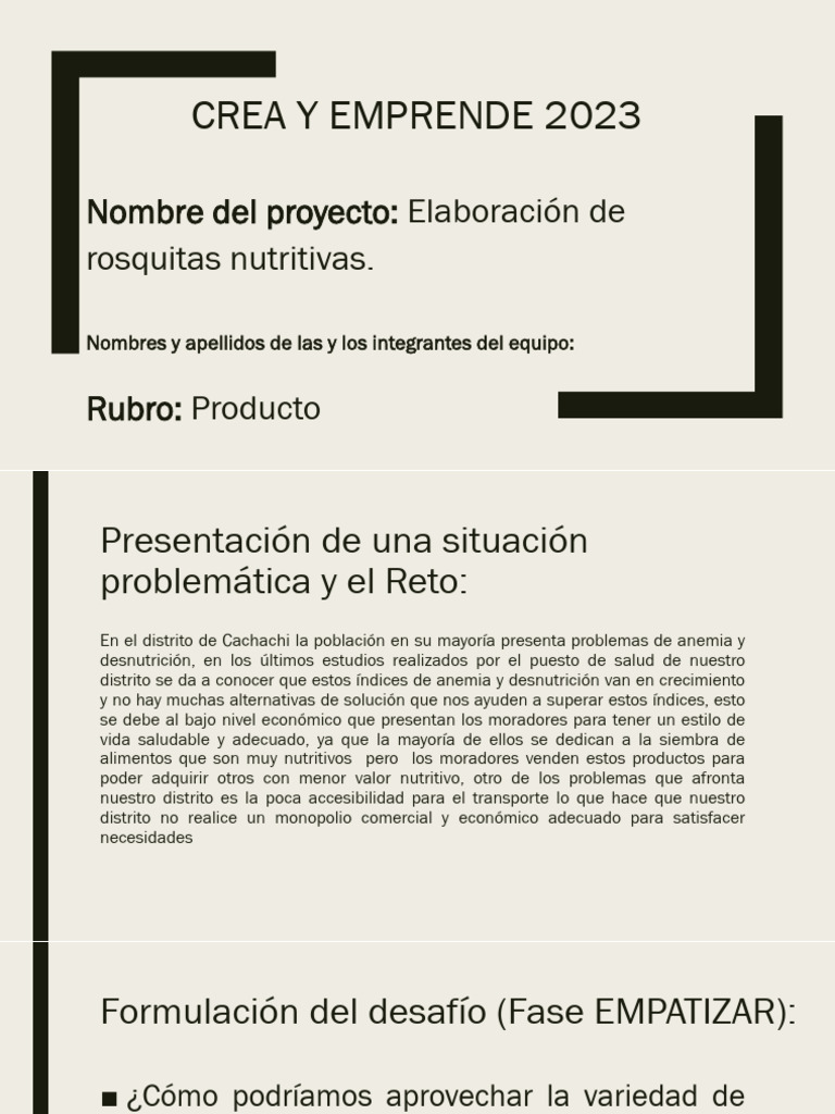 Crea y Emprende Ejemplo1 | PDF | Alimentos | Nutrición
