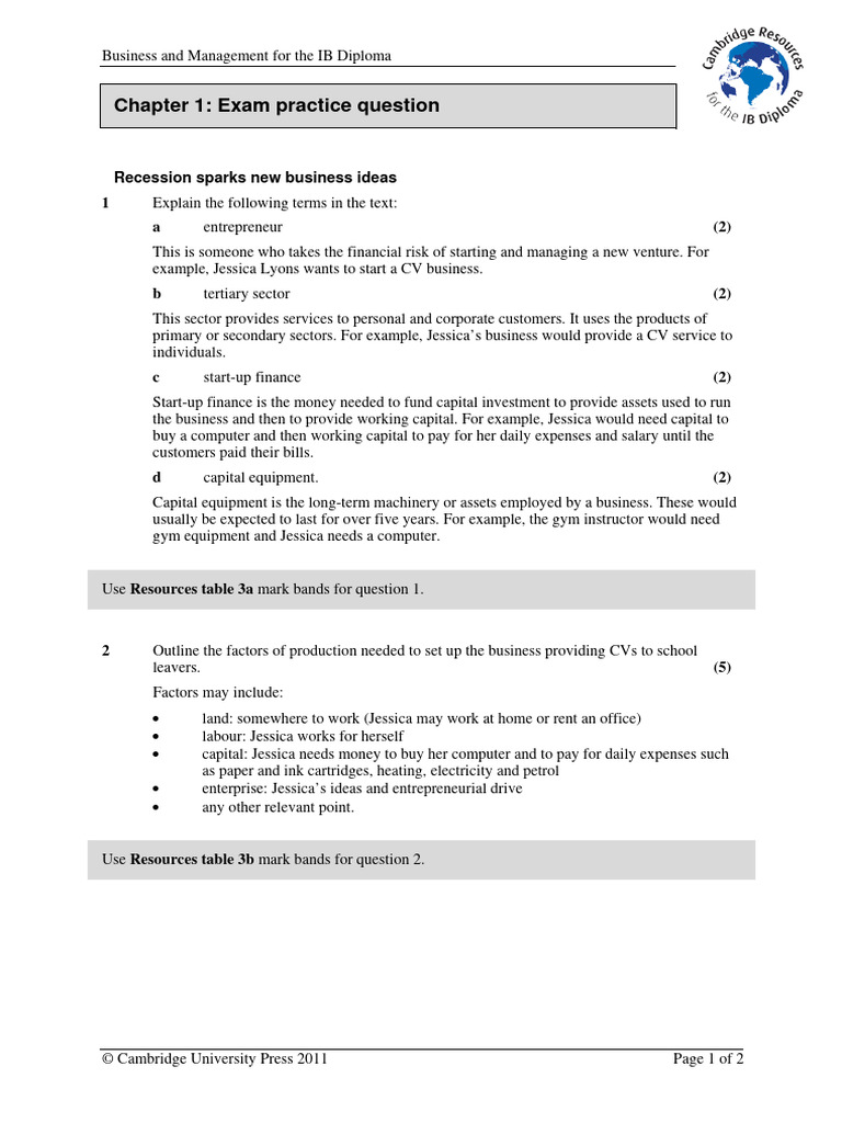 IB Business Exam Prep Guide | PDF | Startup Company | Small Business ...